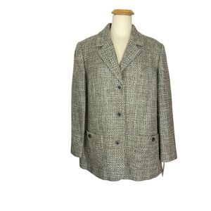 Appleseed's Blazer Jacket Womens Size 20 W Career Neutral Academia Plus Tweed